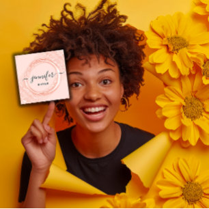 Carte De Visite Carré Boutique professionnelle Boutique Beauté Rose Blus