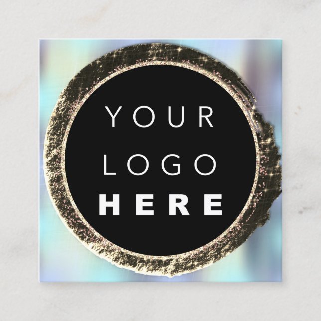 Carte De Visite Carré Boutique professionnelle Boutique Blue Gold Unique (Devant)