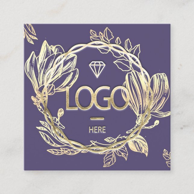 Carte De Visite Carré Boutique Professionnelle Boutique Floral QR Logo B (Devant)