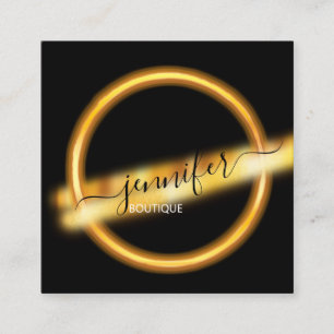 Carte De Visite Carré Boutique professionnelle Boutique Gold Black QRCOD