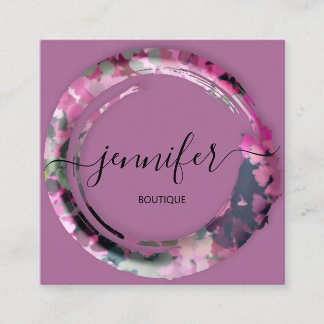 Carte De Visite Carré Boutique professionnelle Camouflage mimétique Mili (Devant)