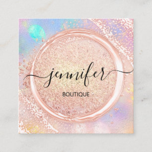 Carte De Visite Carré Boutique professionnelle Magasin Beauty Logo Parti