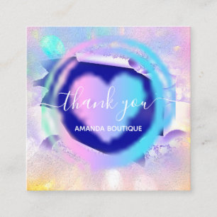 Carte De Visite Carré Boutique professionnelle Magasin Marine Holographe