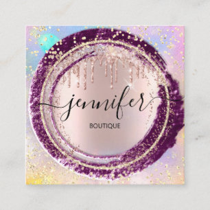 Carte De Visite Carré Boutique Professionnelle Parties scintillant Confe