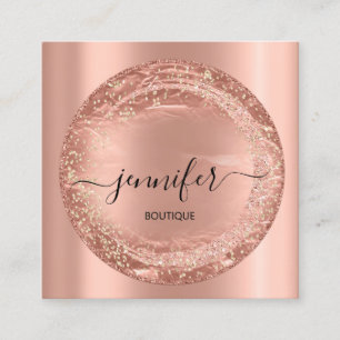 Carte De Visite Carré Boutique professionnelle Parties scintillant Rose 