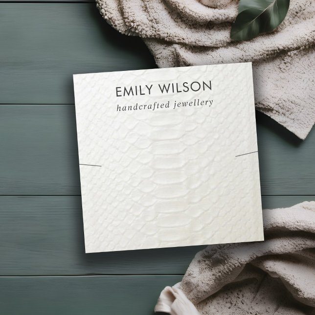 CARTE DE VISITE CARRÉ BRACELET EN CUIR BLANC TEXTURE EN COULEUR (Créateur téléchargé)