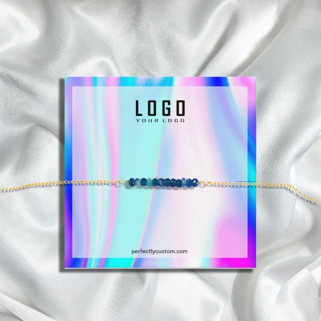 Carte De Visite Carré Bracelets Unicorne Holographique Moderne (Créateur téléchargé)