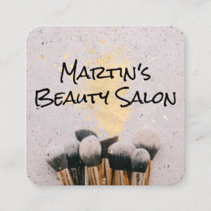 Carte De Visite Carré Brosses de maquillage Artiste de maquillage