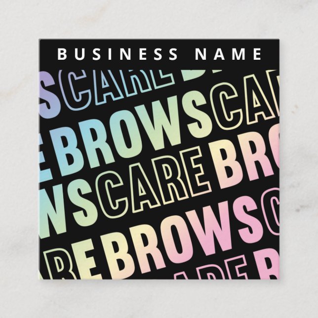 Carte De Visite Carré Brosses holographiques - Instructions de lancement (Devant)