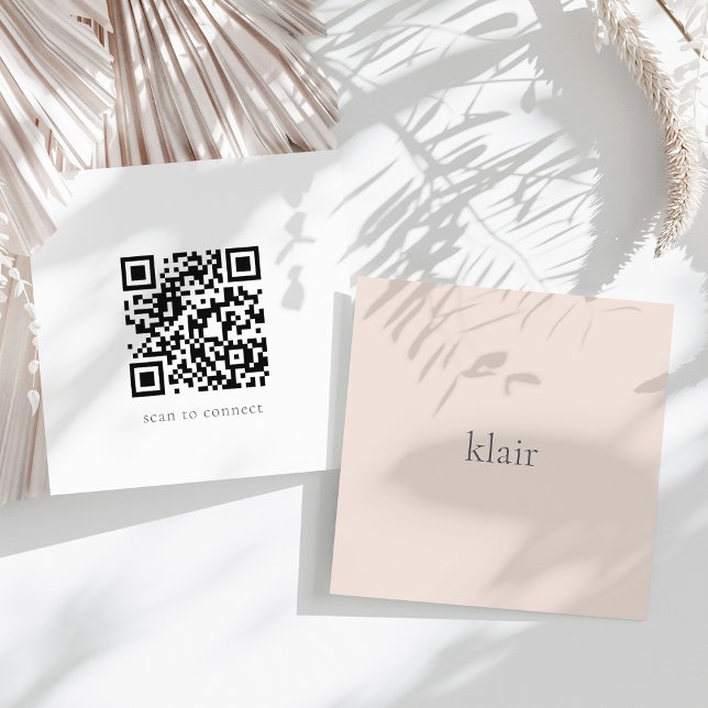 Carte De Visite Carré Brouiller | Nom et code QR ultra minimaux (Créateur téléchargé)