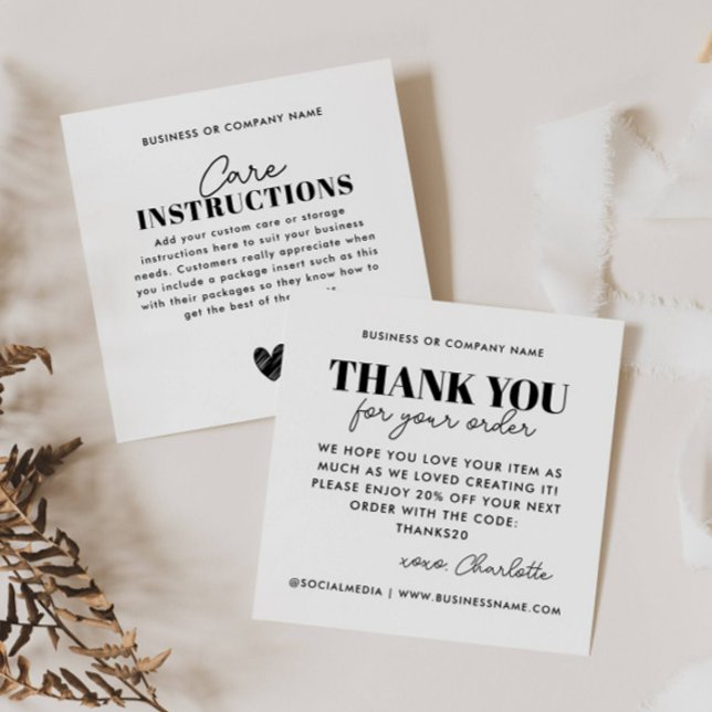 Carte De Visite Carré Budget Merci - Instruction en soins cardiaques (Créateur téléchargé)