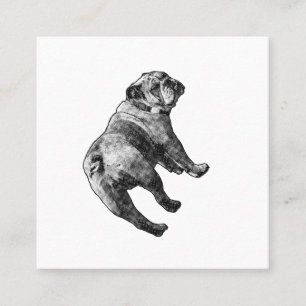 Carte De Visite Carré Bulldog Calme, Emblème Doux