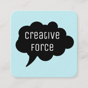 Carte De Visite Carré Bulle de discussion / Noir