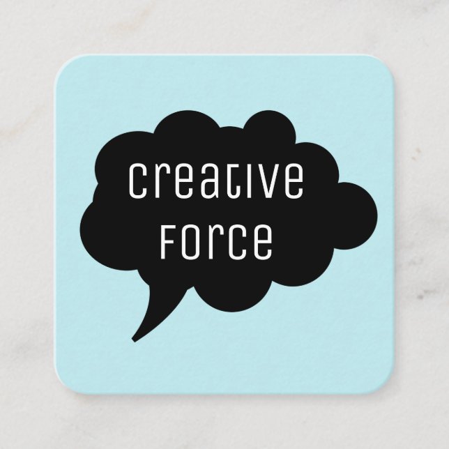 Carte De Visite Carré Bulle de discussion / Noir (Devant)