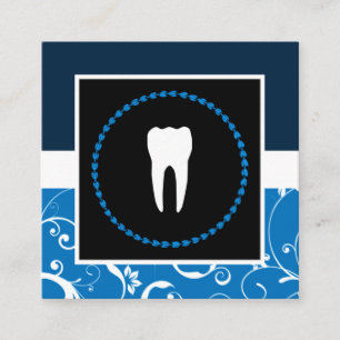 Carte De Visite Carré bureau professionnel de dentiste damassé