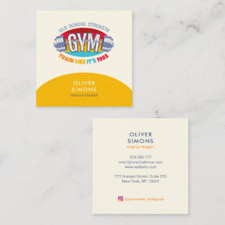 Carte De Visite Carré Business Card for Fitness trainer
