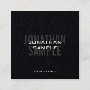 Carte De Visite Carré Business Modern Modèle Premium Noir élégant