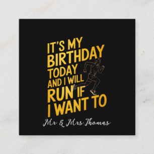 Carte De Visite Carré C’est mon anniversaire aujourd’hui et je vais cour