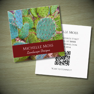 Carte De Visite Carré Cactus Succulent de prickly de Prickly du désert