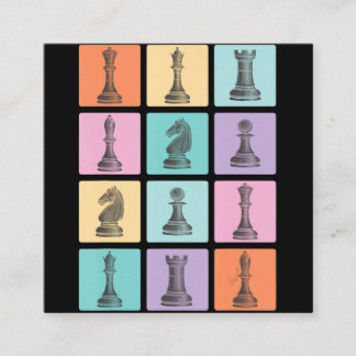 Carte De Visite Carré Cadeau d'échecs| J'Aime Vraiment Les Échecs