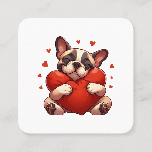 Carte De Visite Carré Cadeaux de la Saint-Valentin Pitbull (Devant)