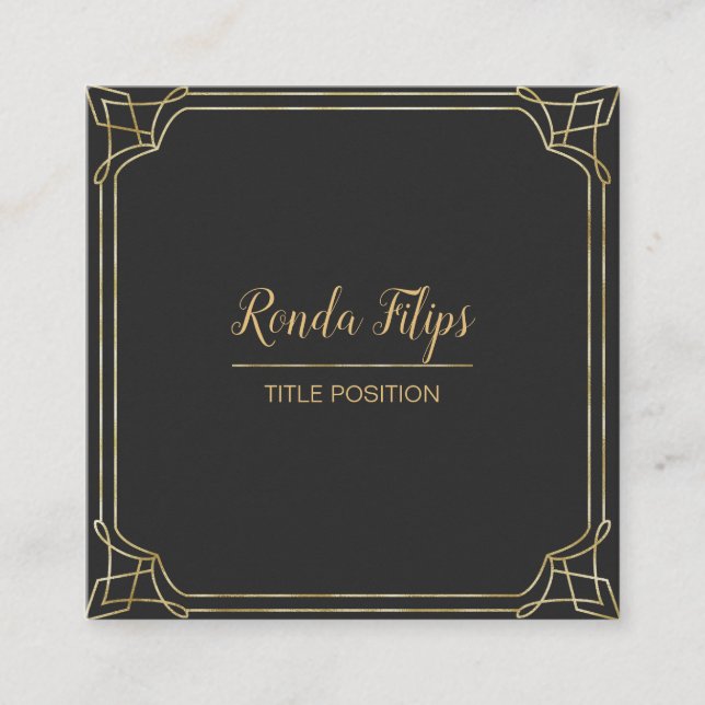 Carte De Visite Carré Cadre Art déco (Devant)