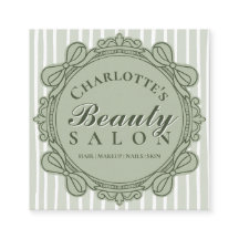 Cadre de salon carré vintage vert sauge avec nœud