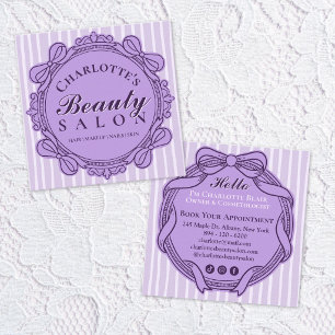 Carte De Visite Carré Cadre de salon carré vintage violet
