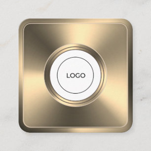 Carte De Visite Carré Cadre doré futuriste moderne avec logo