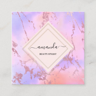 Carte De Visite Carré Cadre minimaliste professionnel Holographique