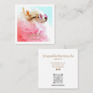 Carte De Visite Carré Cadre photo moderne scannable avec QR Code