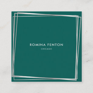 Carte De Visite Carré Cadres argentés Abstraits Moderne Professionnel