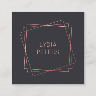 Carte De Visite Carré Cadres roses d'or