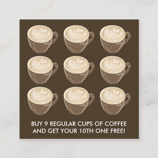 Carte De Visite Carré café coeur (Devant)