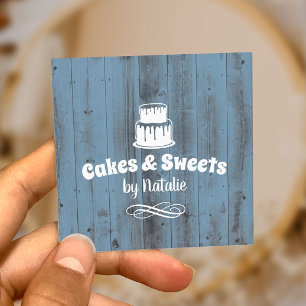 Carte De Visite Carré Cakes & Sweets Cupcake Accueil Boulangerie Dusty B