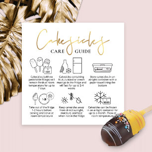 Carte De Visite Carré Cakesicles White & Gold Modern Bakery Guide de soi