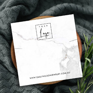 CARTE DE VISITE CARRÉ CALACATTA MARBRE TEXTURE ÉCRAN D'APPUI