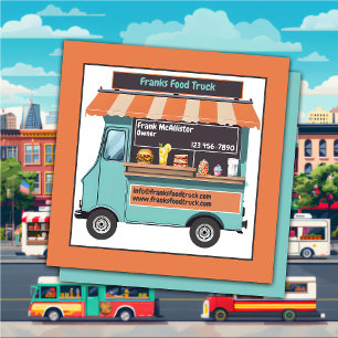 Carte De Visite Carré Camion alimentaire