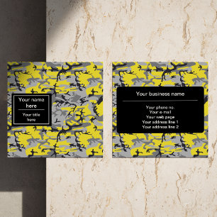 Carte De Visite Carré Camo jaune et gris, Camouflage, Militaire, Armée