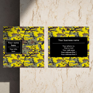 Carte De Visite Carré Camo jaune et marron, Camouflage, Militaire, Armée