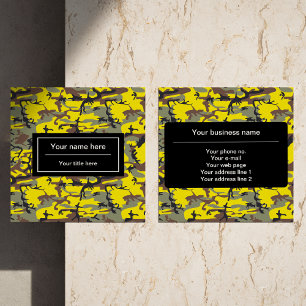 Carte De Visite Carré Camo jaune et marron, Camouflage, Militaire, Armée
