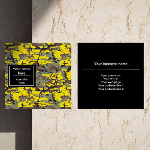 Carte De Visite Carré Camo jaune et marron, Camouflage, Militaire, Armée