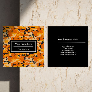 Carte De Visite Carré Camo orange, Camouflage, Militaire, Armée