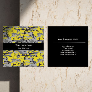 Carte De Visite Carré Camouflage jaune et gris, Militaire, Armée