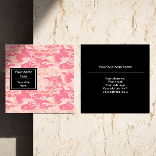 Carte De Visite Carré Camouflage Rose, Camouflage, Militaire, Armée