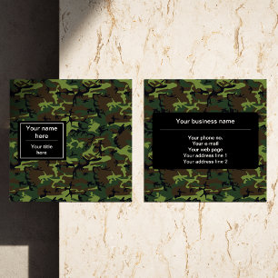 Carte De Visite Carré Camouflage vert, Armée