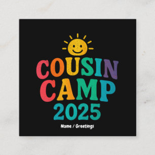 Carte De Visite Carré Camp Cousin 2025 Camping de vacances d'été