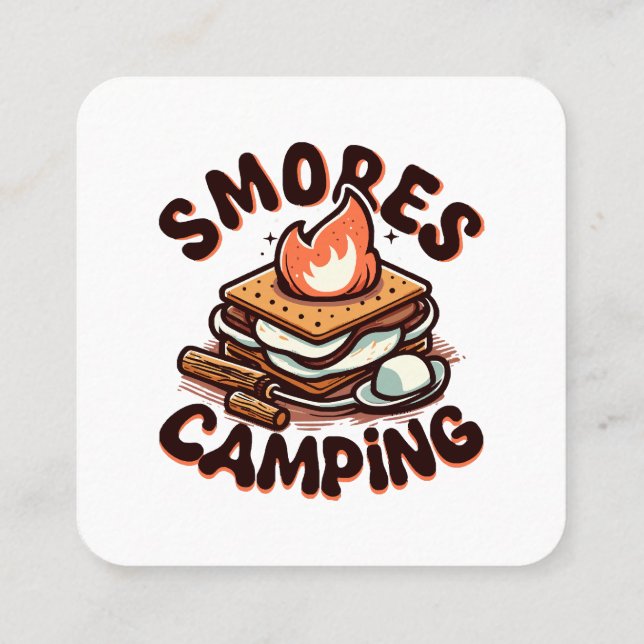 Carte De Visite Carré camp de smores (Dos)