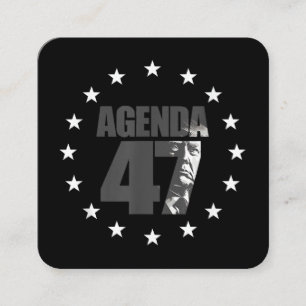 Carte De Visite Carré Campagne de réélection patriotique Agenda 47 Trump