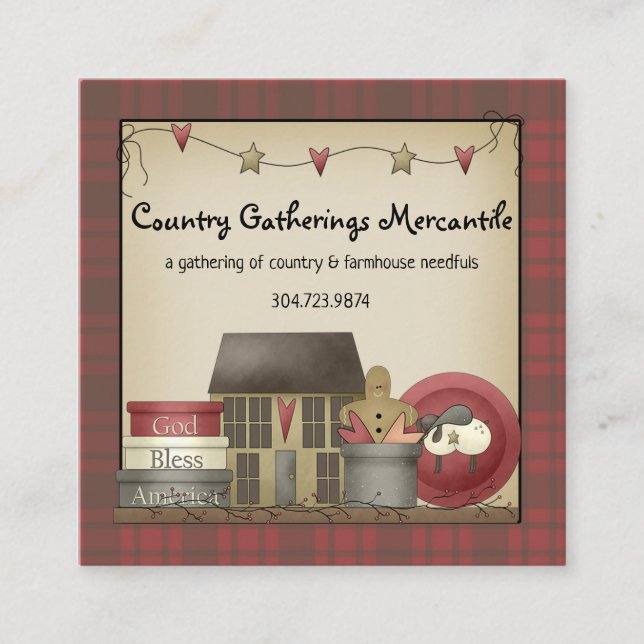 Carte De Visite Carré Campagne principale Plaid et Salbox House (Devant)